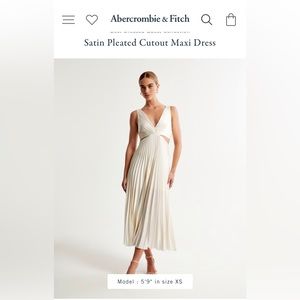 Abercrombie & Fitch ivory pleated dress